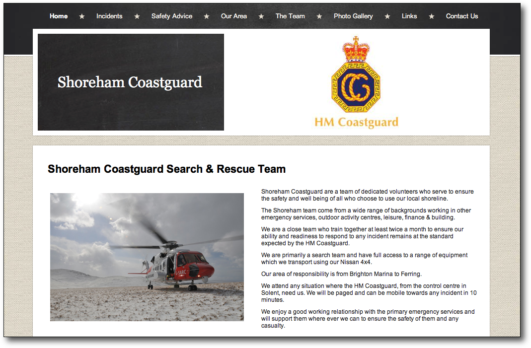 Shoreham Coastguard on the web